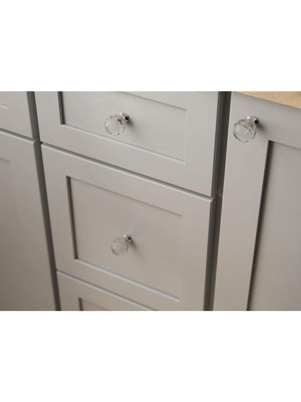 Acrylic Faceted Chrome and Clear Cabinet Knob 6 Pack